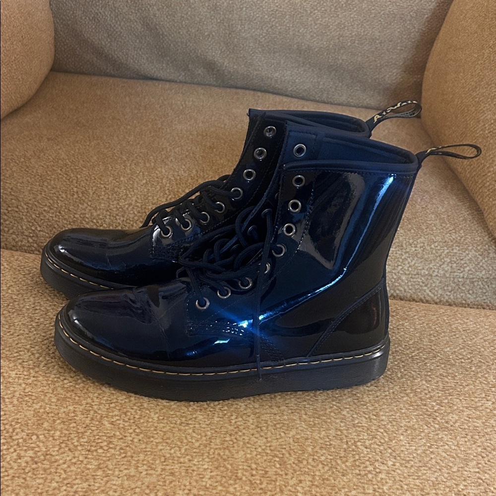 Dr. Martens Shiny Blue Combat Boots
